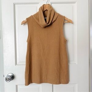 NEW! LOFT Camel Sleeveless Cowl Turtleneck Sweater Size XS